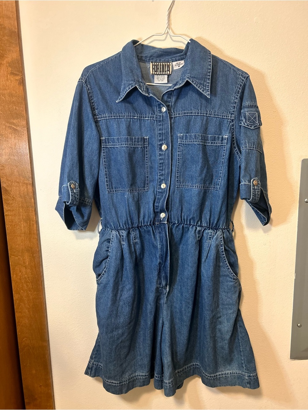 Forenza Denim Shirt Romper - Blue